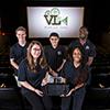 Virtual Lens team with prototype in film theater